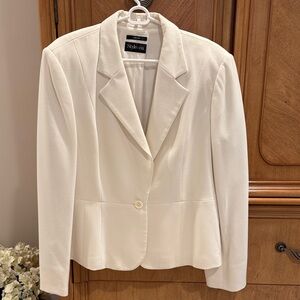 Style & Co. Women's Cream Single-Button Tailored Blazer